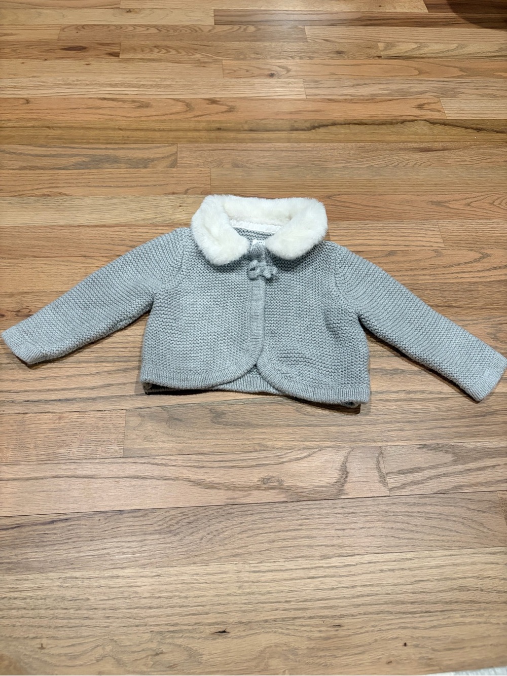 Gap toddler girl sweater cardigan with fur collar